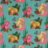 Jersey print med My Little Pony - turkis i 200 g/m²