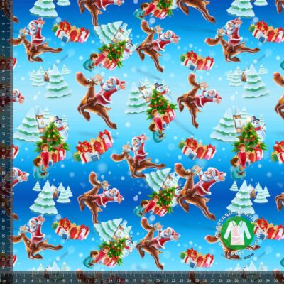 Jersey print with Santas and Rudolph - Image 1