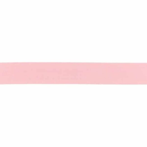 Ensfarvet elastik 25mm lys pink 25 meter