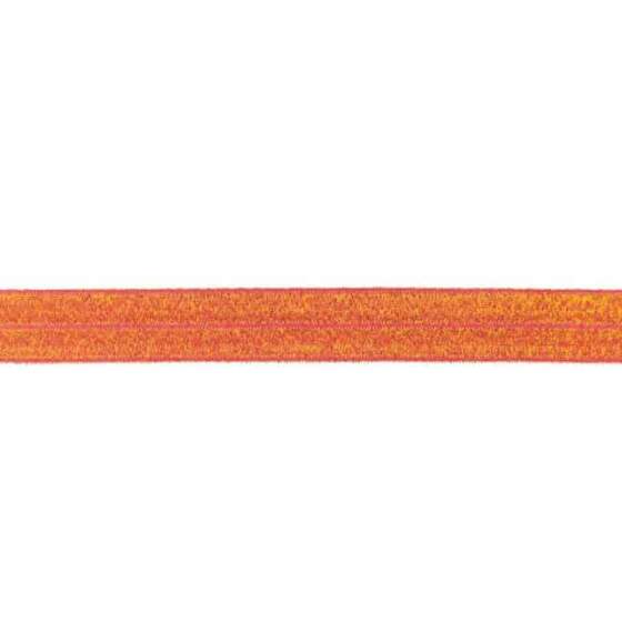 Foldeelastik med glimmer - Orange