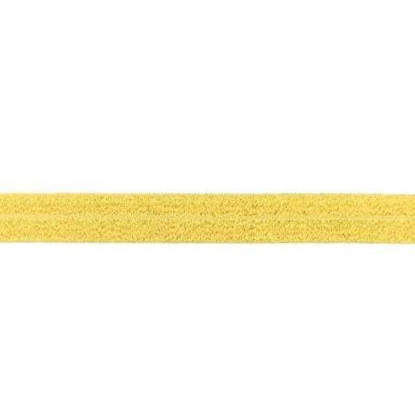 Fold-over elastic with glitter in gold, 2 cm wide (25 m pack)