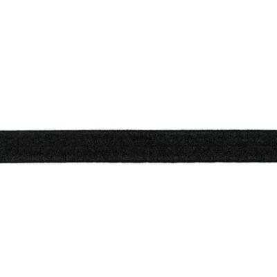 Foil elastic with glitter - Black
