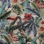 Viidakko gobeliinikangas, jacquard-kudottu sinivalkoinen sisustuskangas, 360 g/m²