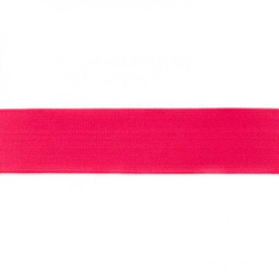 Solid colour elastic 40mm in fuchsia, 4 cm wide, 25 meter pack