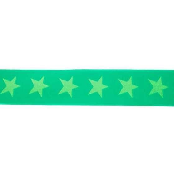 Elastik med stjerner - 40mm - Apple green