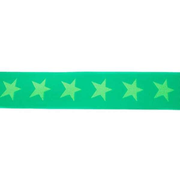 42497_1.jpg Elastic with stars 40mm Apple green in 92% polyamide and 8% elastane