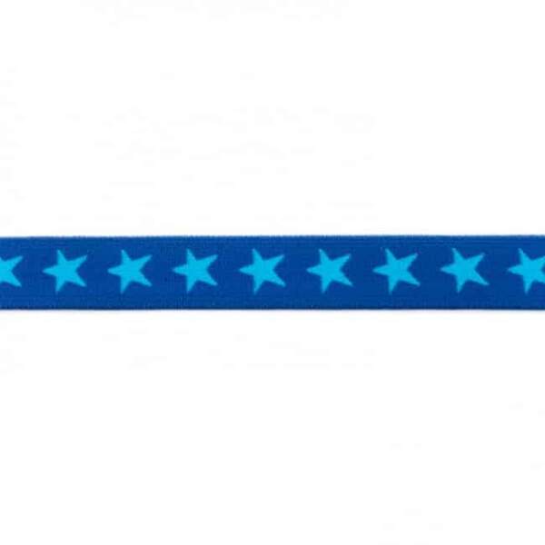 42792.jpg Elastic with stars 20mm royal blue in 92% polyamide and 8% elastane