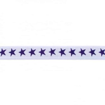 Elastic band with stars, 2 colors - 20mm - Off white