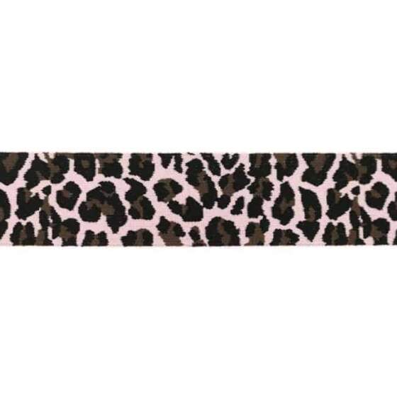 Elastik, leopard mønster- 40mm - Pink