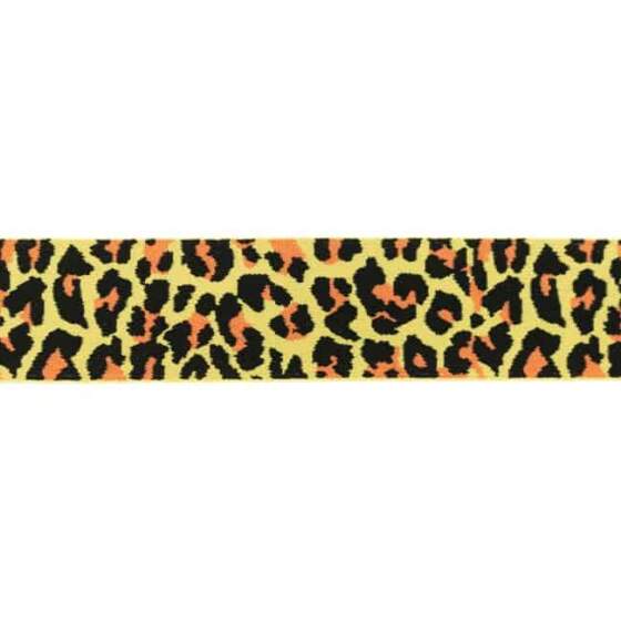 Elastik, leopard mønster- 40mm - Gul