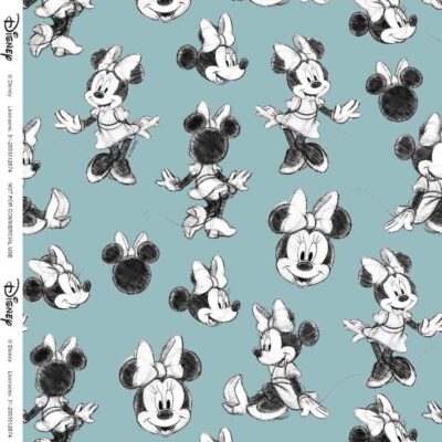 License print with Minnie Mouse - Dusty Light Blue