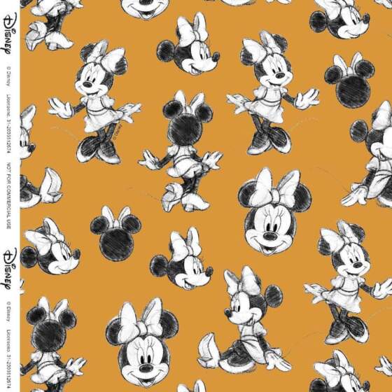 Licens print med Minnie Mouse - Ocre