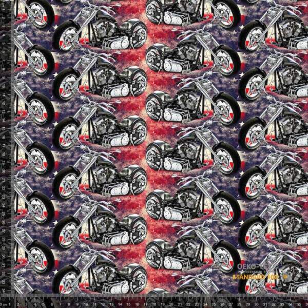 Jersey print med motorcykler digitalprint jersey stof 220 g/m²