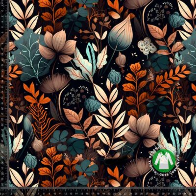 Digital print jersey fabric with autumn theme 220 g/m²