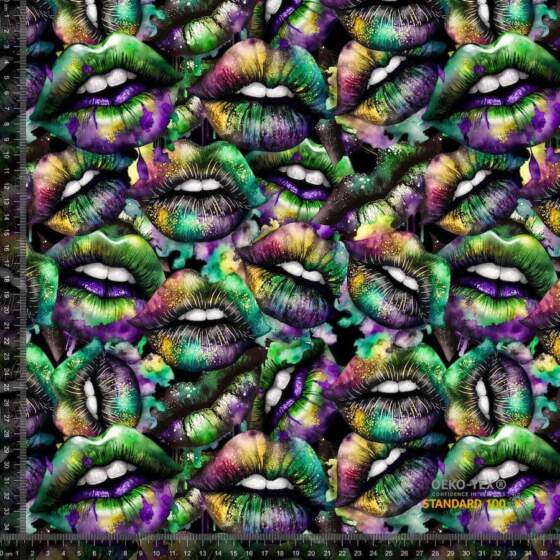 Jersey print med farverige læber - Billede 1