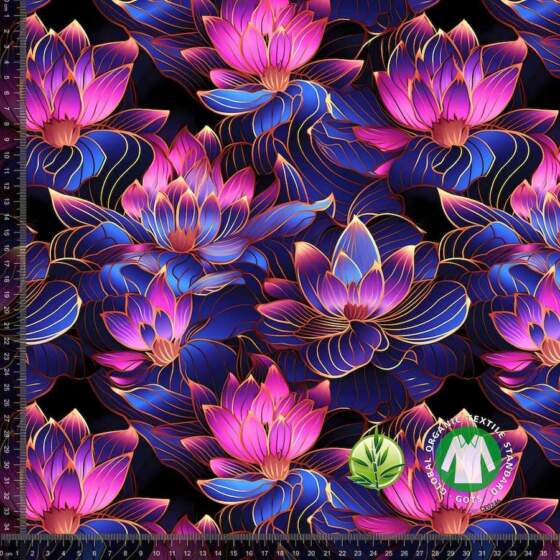 Digital print i bambus - Blomster 9 (Pink) - Billede 1