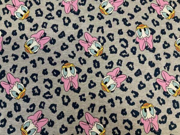 French terry with Andersine print -- knitted cotton-lycra with loops on the reverse