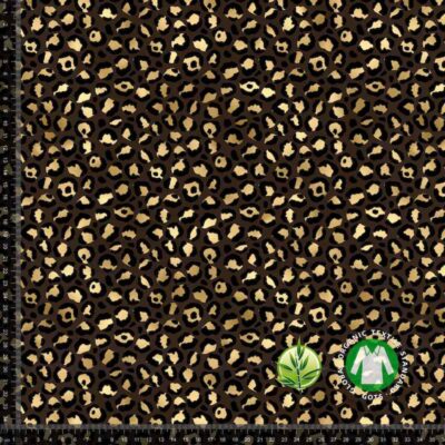 Digtital print in bamboo - Rosettes brown - Image 1