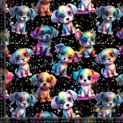 Jersey print with colorful dogs - Image 1