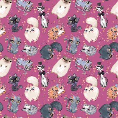 Jersey print with funny cats - 3 - Image 1