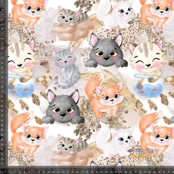 Jersey print med søde katte 3