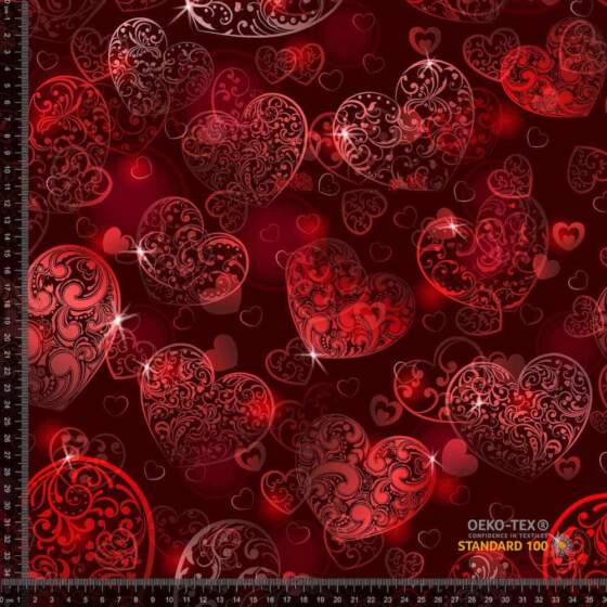 Jersey print med julehjerter - Billede 1