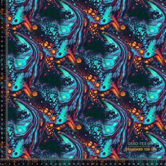 Digitalprint jersey 'liquid style 1' i 220 g/m², 160 cm bred, abstrakt print