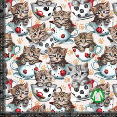 Jersey print Cups and kittens - Image 1
