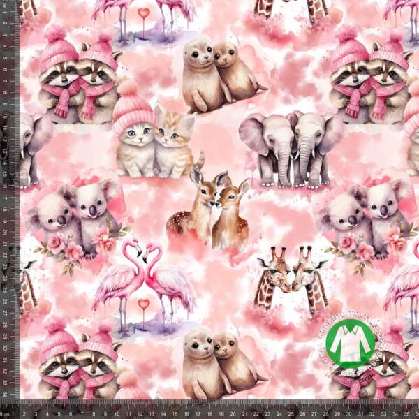 Cute-animals-rose-measurement-min.jpg Cotton jersey with cute animals print light pink, digital print 95% cotton and 5% lycra, 220 g/m²