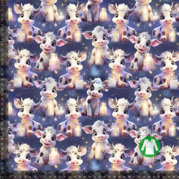 Cute-cow-design-V2-measurement.jpg Printed jersey fabric with cute calves on a white base, digital print jersey 220 g/m²
