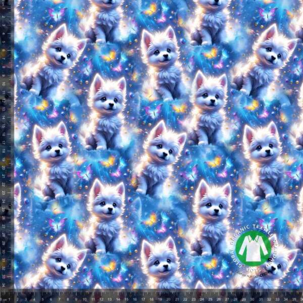 Cute-dog-2-measurement.jpg Cotton jersey print with cute dogs 2 in blue and white, digital print fabric 220 g/m²