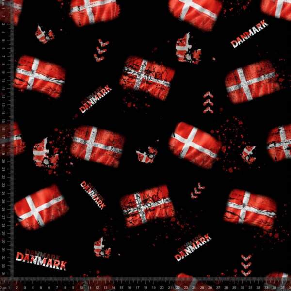 Digital print jersey with Denmark theme 220 g/m²