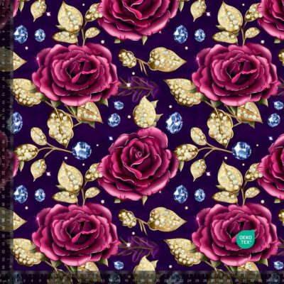 Jersey print with Roses & Diamonds