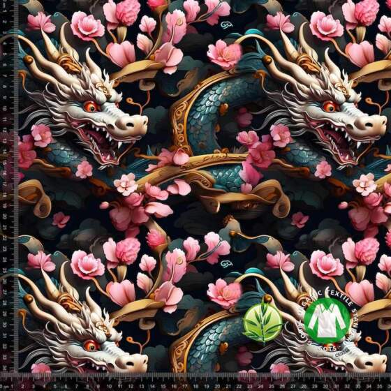 Digital print i bambus - Drage 1 jersey med print i 95% bambus