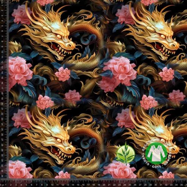 Digital print in bamboo - Dragon 2 bamboo jersey 220-240 g/m²