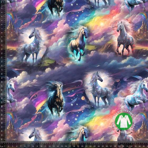 Jersey print med fantasy horses - Billede 1