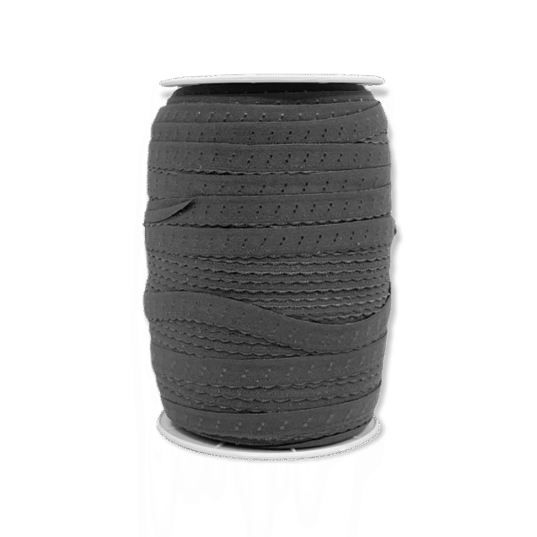 Fold-over elastic with picot edge mid grey, 1.2 cm wide