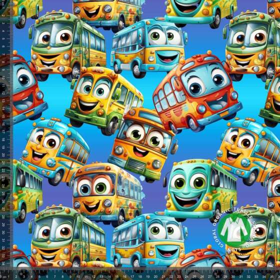 Jersey print med funny busses - Billede 1