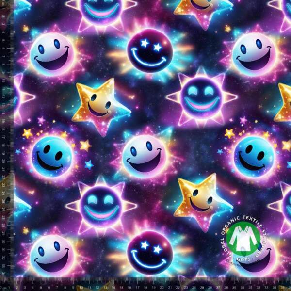 Galaxy-Smile-Seamless-Pattern-measurement.jpg Jersey print with Galaxy smileys, digital print fabric, 220 g/m², 160 cm