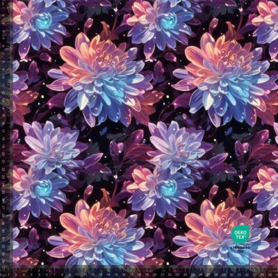 Jersey print with rainbow dahlia - Image 1