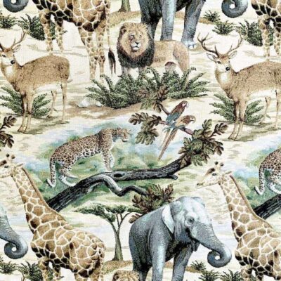 Gobelin -- Safari Theme in beige and grey, 413 g/m², 140 cm wide
