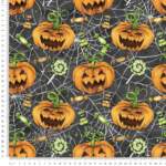 Jersey print med græskar og slik digitalprint jersey stof Halloween