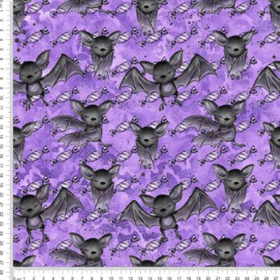 Jersey print with bats and candy - purple - Image 1