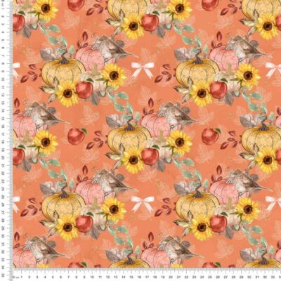 Jersey print with pumpkin - orange