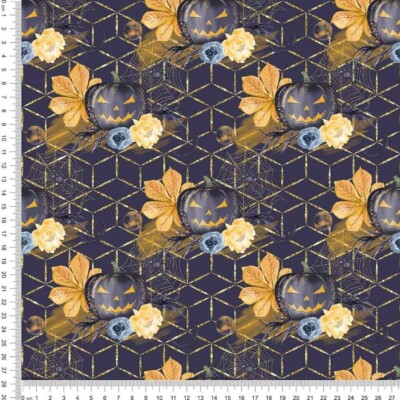 Jersey print with pumpkin - geometric pattern - Image 1