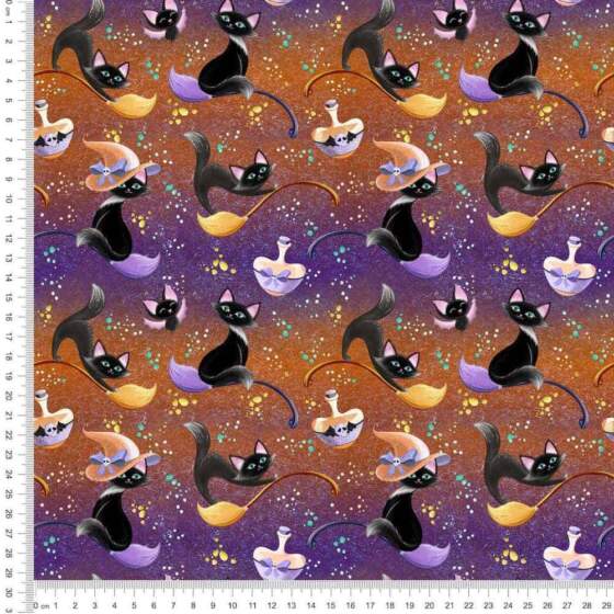 Jersey print med katte og eliksir