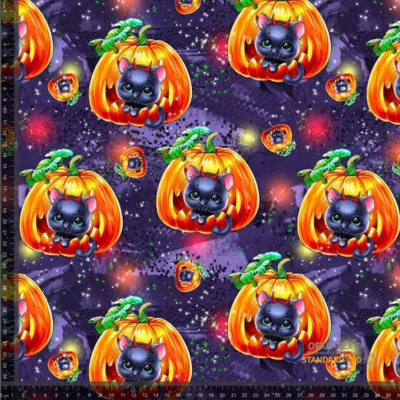 Jersey print med halloween katte