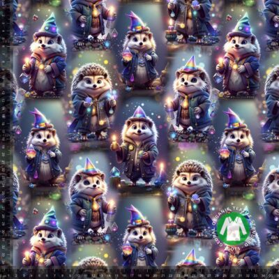 Jersey print with Magical hedgehog, printed jersey fabric 220 g/m², 160 cm
