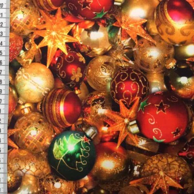 Jersey print with beautiful Christmas balls