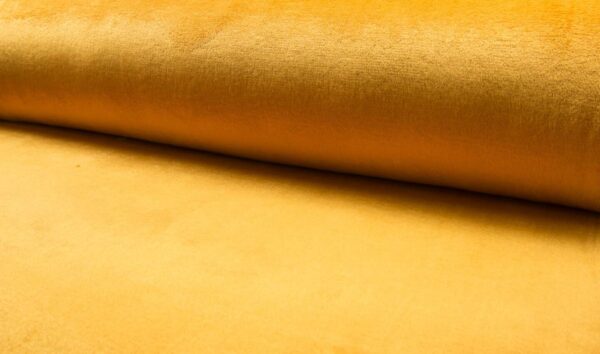 OCRE wellness fleece i guldgul farve, 850 g/m² – blødt polyesterstof til hoodie og fritidstøj